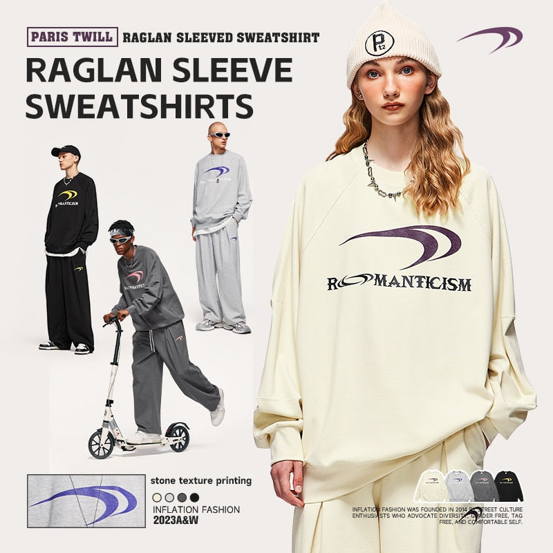 INFLATION Romanticism Drop Shoulder Oversized Crewneck Sweatshirt