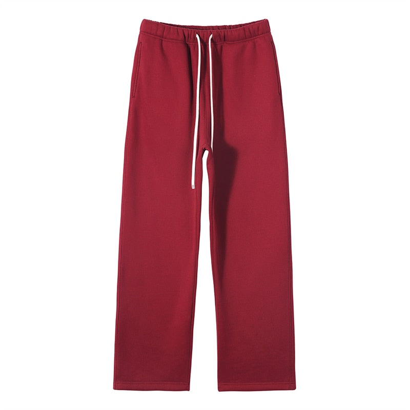 ZODF Fleece Loose Soft Comfortable Sport Solid Straight Sweatpant