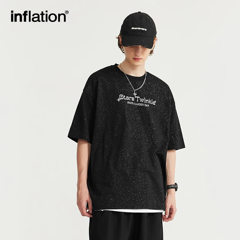 INFLATION Foil-printed Shiny T-shirt