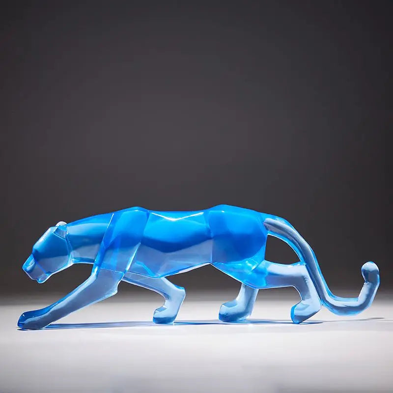 Modern Fortune Transparent Money Leopard Sculpture