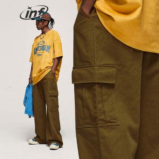 INFLATION Multi Pockets Cotton Cargo Pants