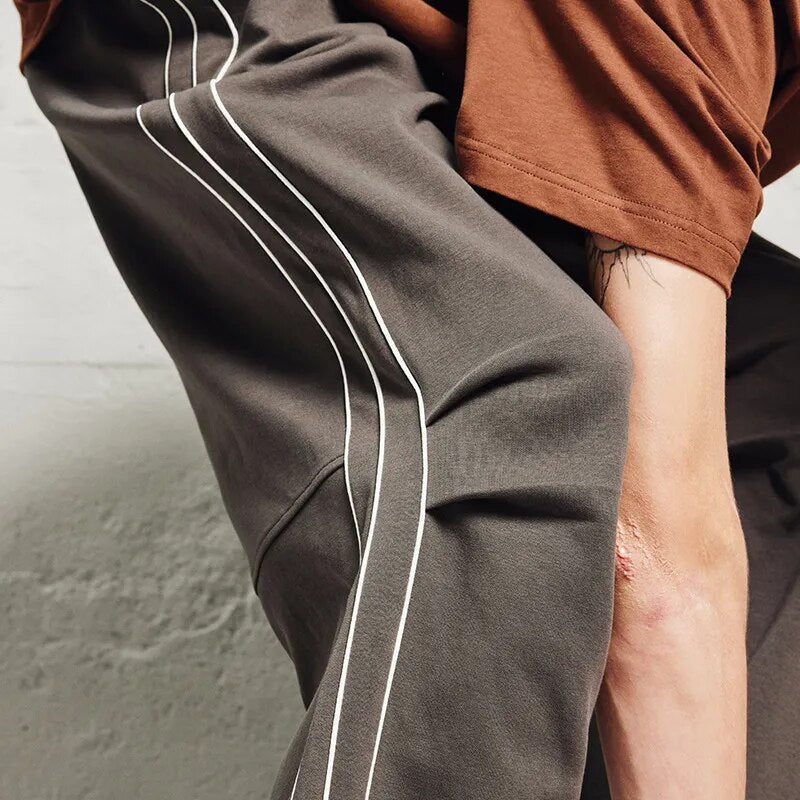 UncleDonJM Relaxed Retro Casual Side Stripe Baggy Pants