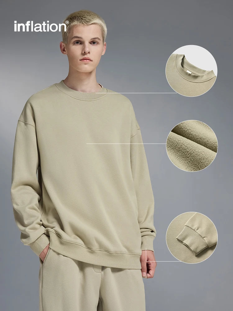 Classic Cozy Crewnecks Plain Minimalist Fleece Sweatshirt