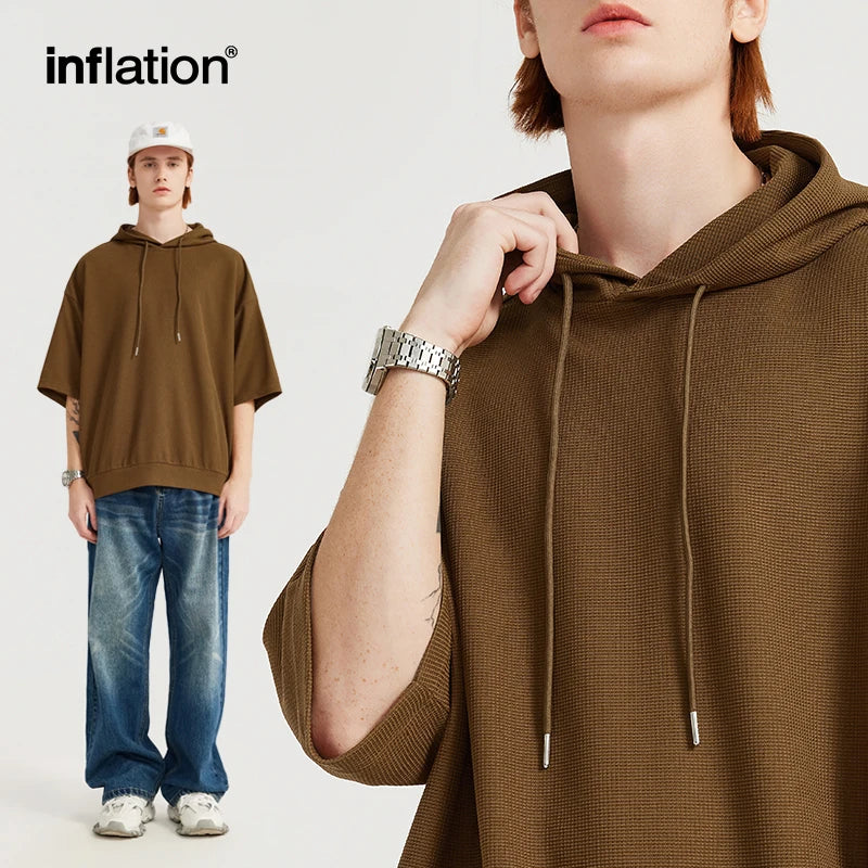 Soft Touch Waffle Hooded Oversized Tshirt