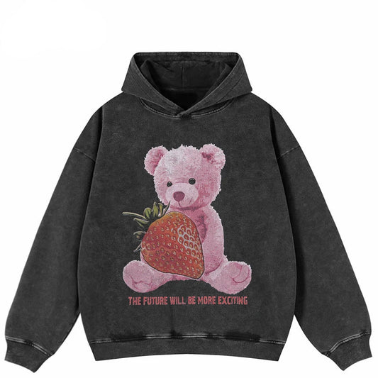 Oversized Hoodie ("Strawberry Bear") Graphic