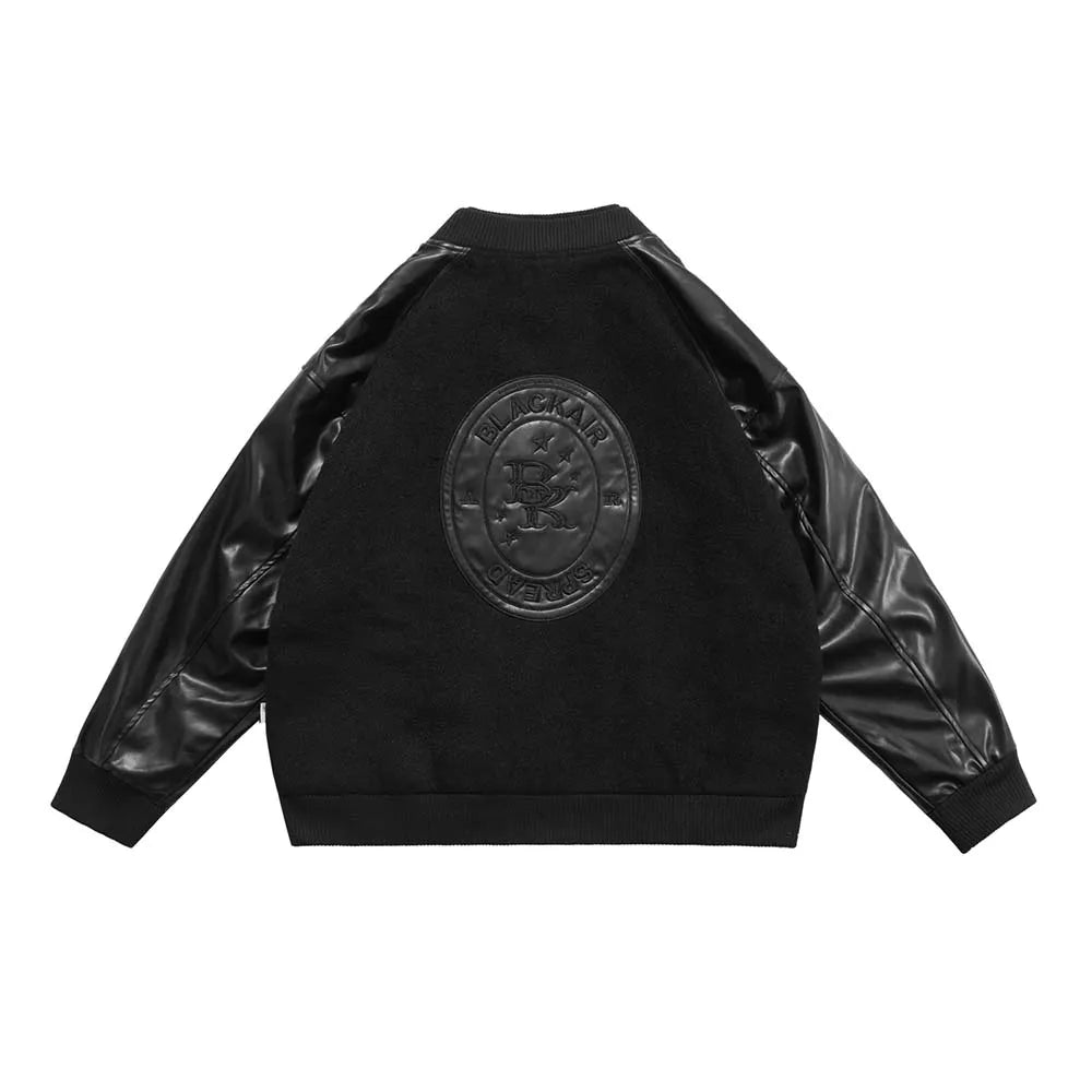 BLACKAIR Leather Sleeve Varsity Jacket