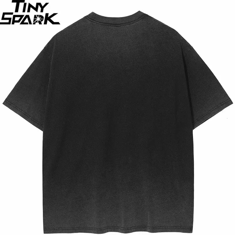 Washed Black Soul Graphic Oversized T-Shirt