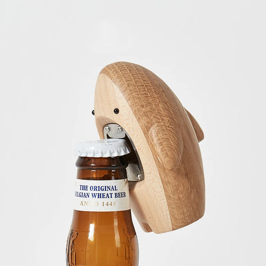 Creative Wooden Shark Soda Cap Remover