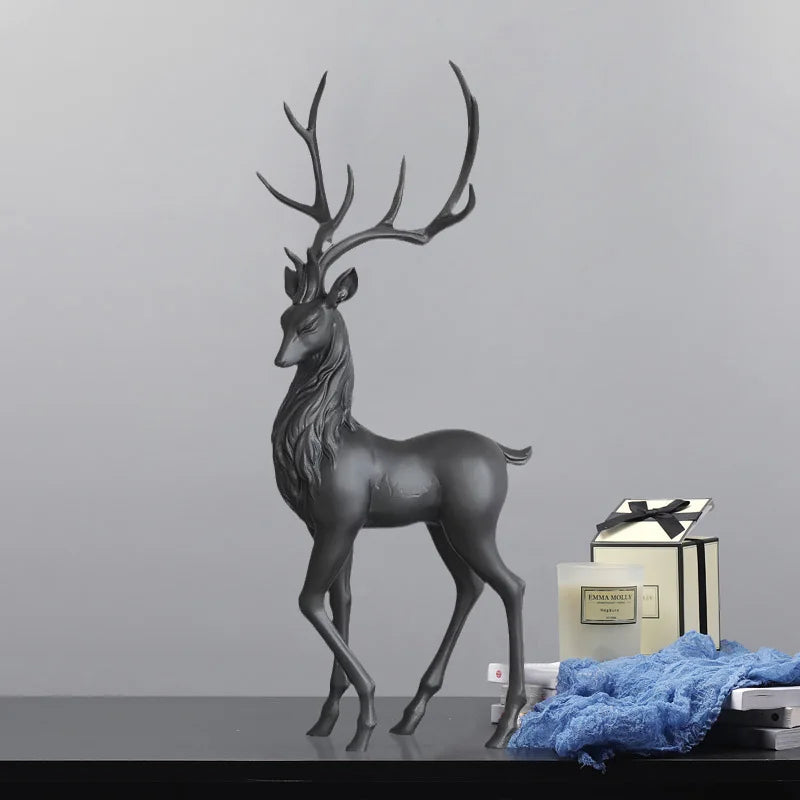 High End Deer Statue Reindeer Figurines Resin ELK Sculpture