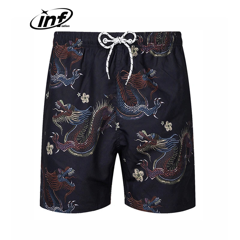 INFLATION Dragon Print Hawaiian Shorts