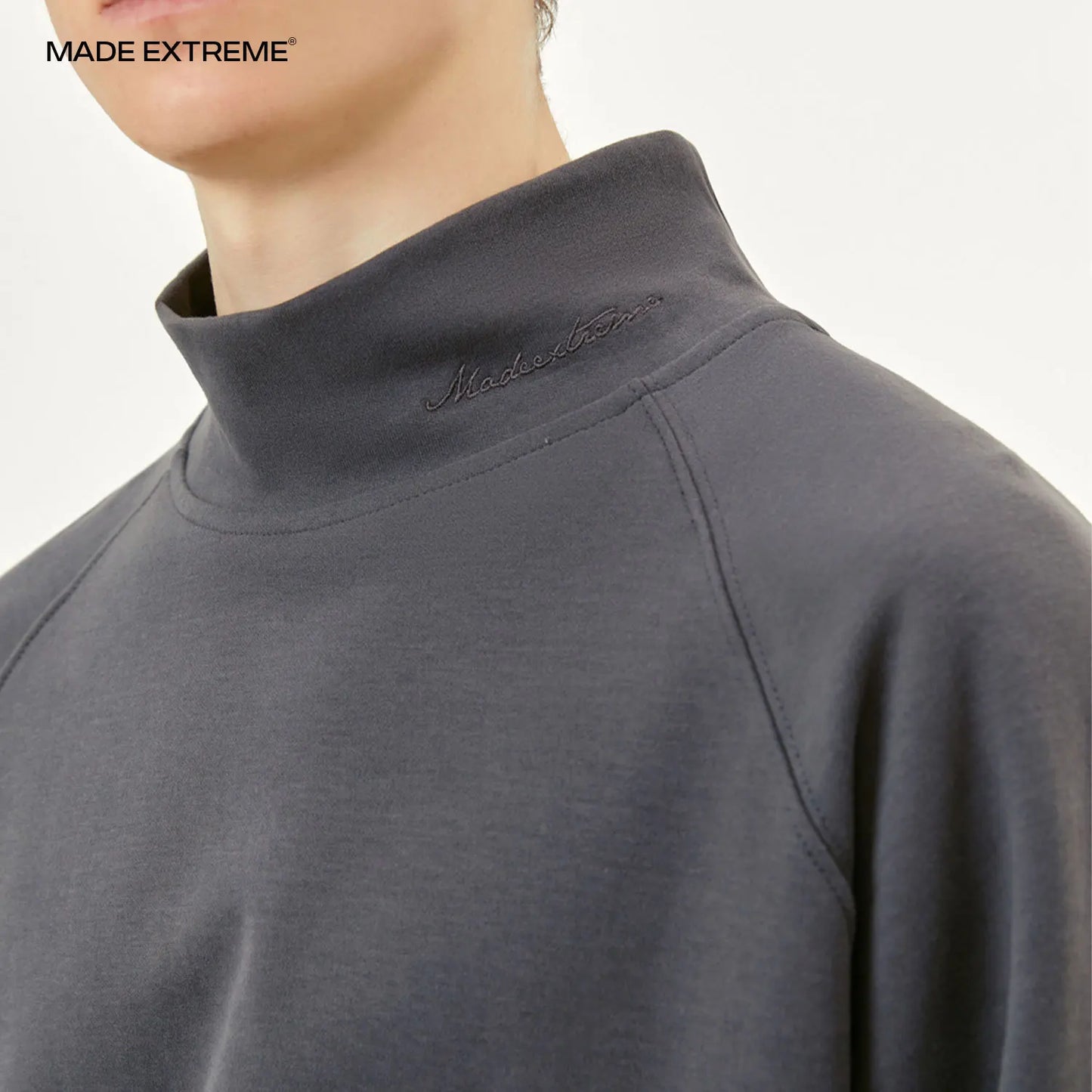 MADE EXTREME High Collar Raglan Sleeve Oversized T-shirt