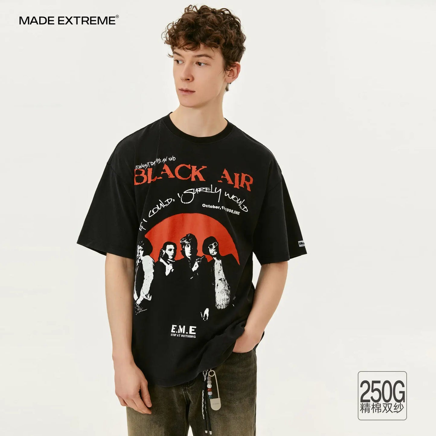 MADEEXTREME Band Printed Washed Short Sleeved T-shirts