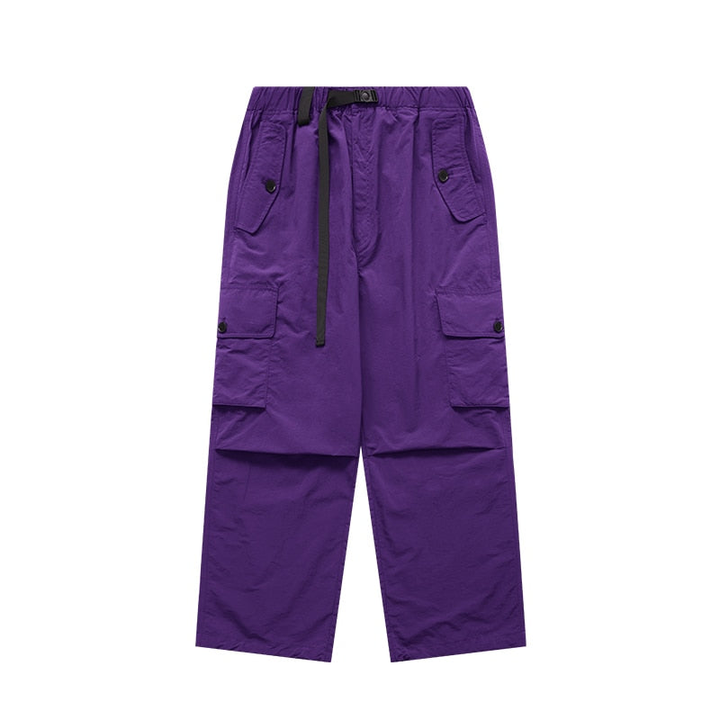 Multi Pockets Nylon Cargo Parachute Trousers