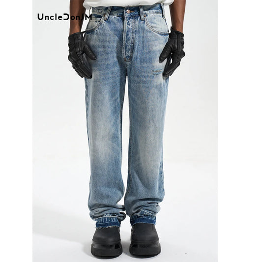 UncleDonJM Washed Retro Distressed Jeans