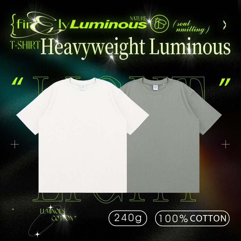 Technical Fabric Luminous Glow-in-dark Heavyweight Cotton Tshirt