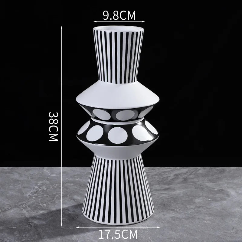 Simple Modern Black White Ceramic Vase