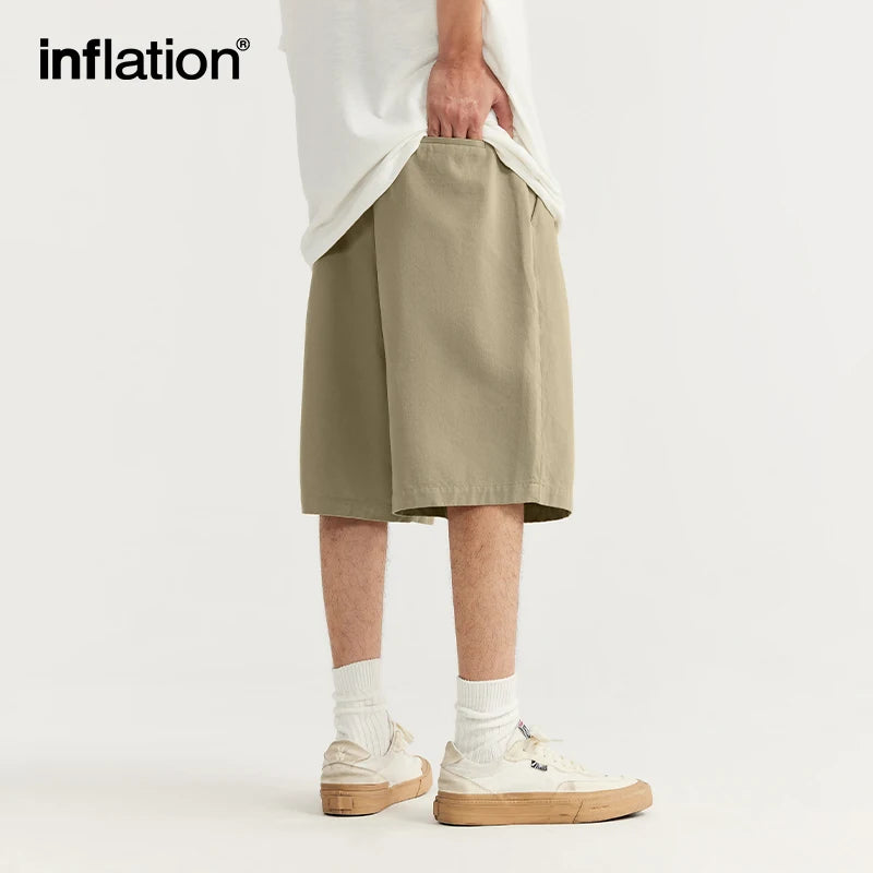 Cropped Pleated Casual Shorts