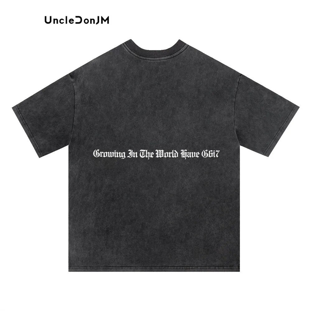 UncleDonJM Hound Graphic Print Short Sleeve Oversized T-shirt
