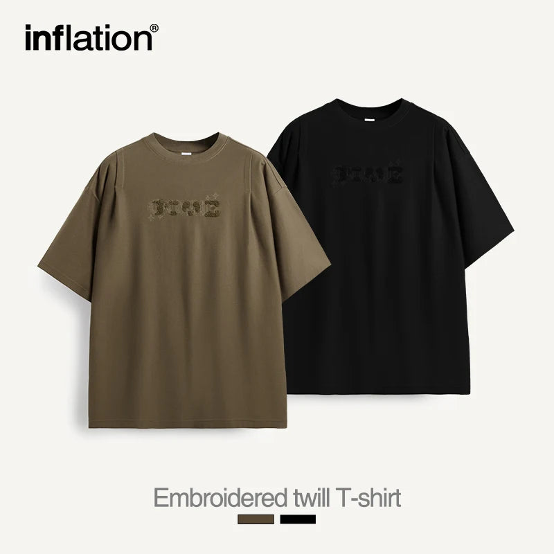 Heavyweight Embroidered Twill Fabric Oversized t-shirt