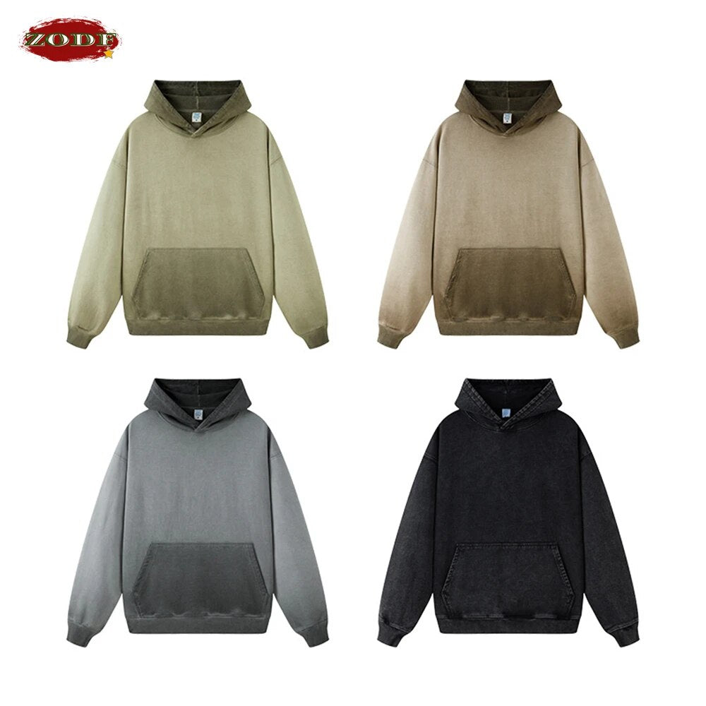 ZODF Vintage Style Gradient Hoodie