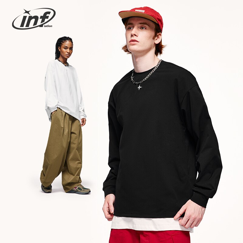 INFALTION Outdoor Quick Dry Long Sleeve T-Shirts Oversized