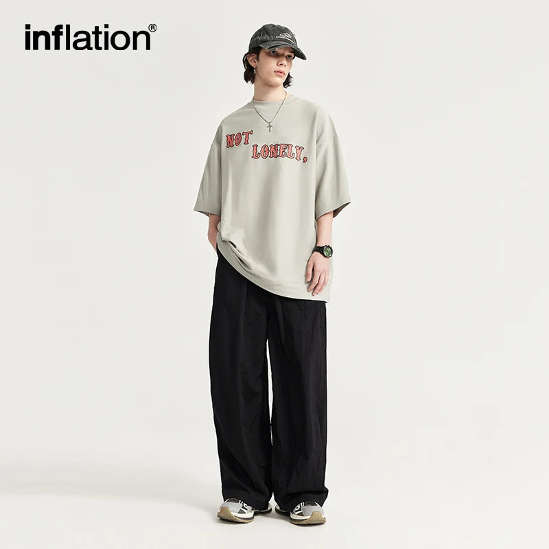 INFLATION Creased Wrinkled  Drawstring Cargo Wide Leg Pants