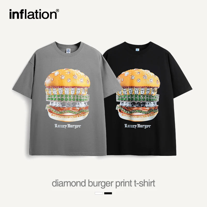 INFLATION Hamburger Graphic Printed T-shirt