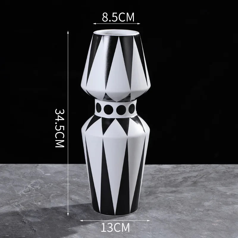 Simple Modern Black White Ceramic Vase