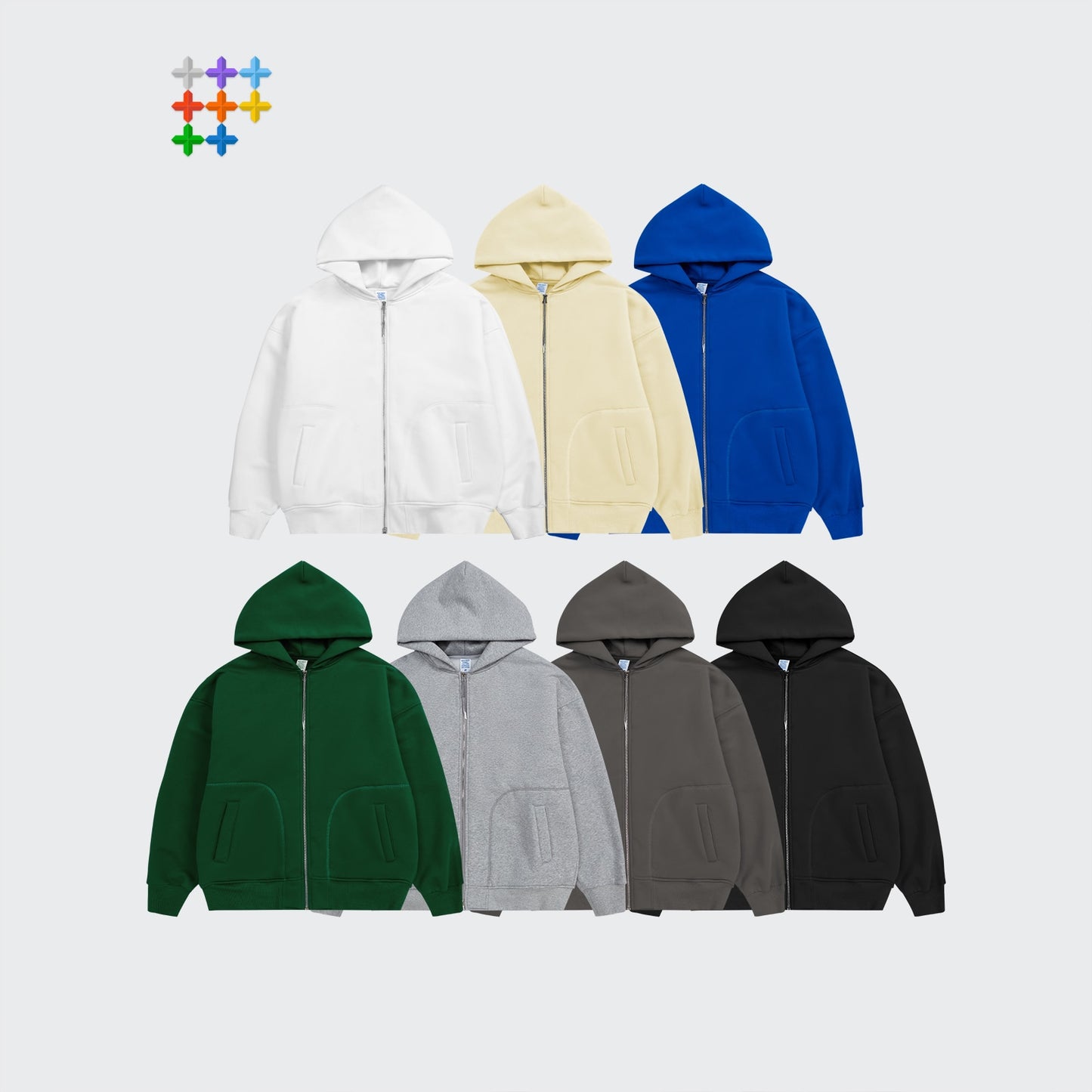 INFLATION Plain Zip Up Thick Polar Fleece Lined  Hooded Jacket