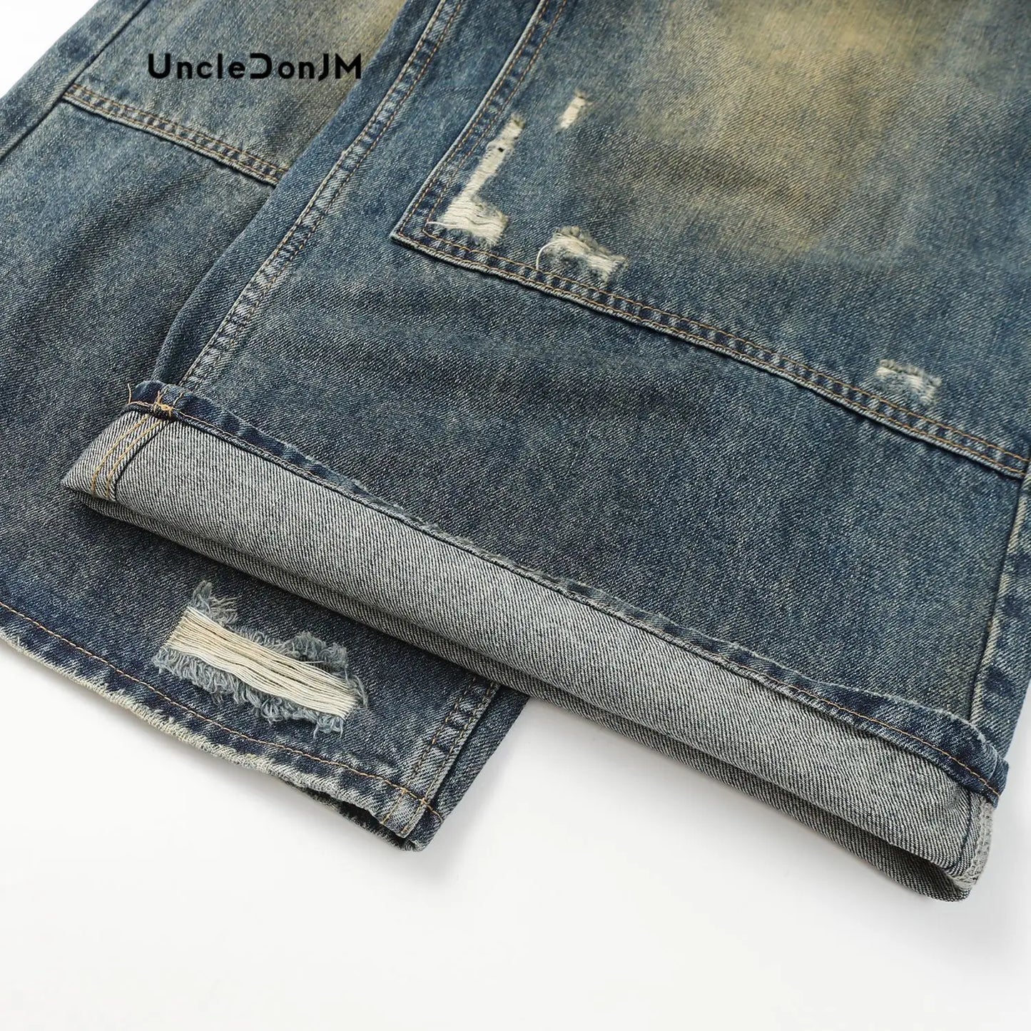 Blue Distressed Baggy Jeans