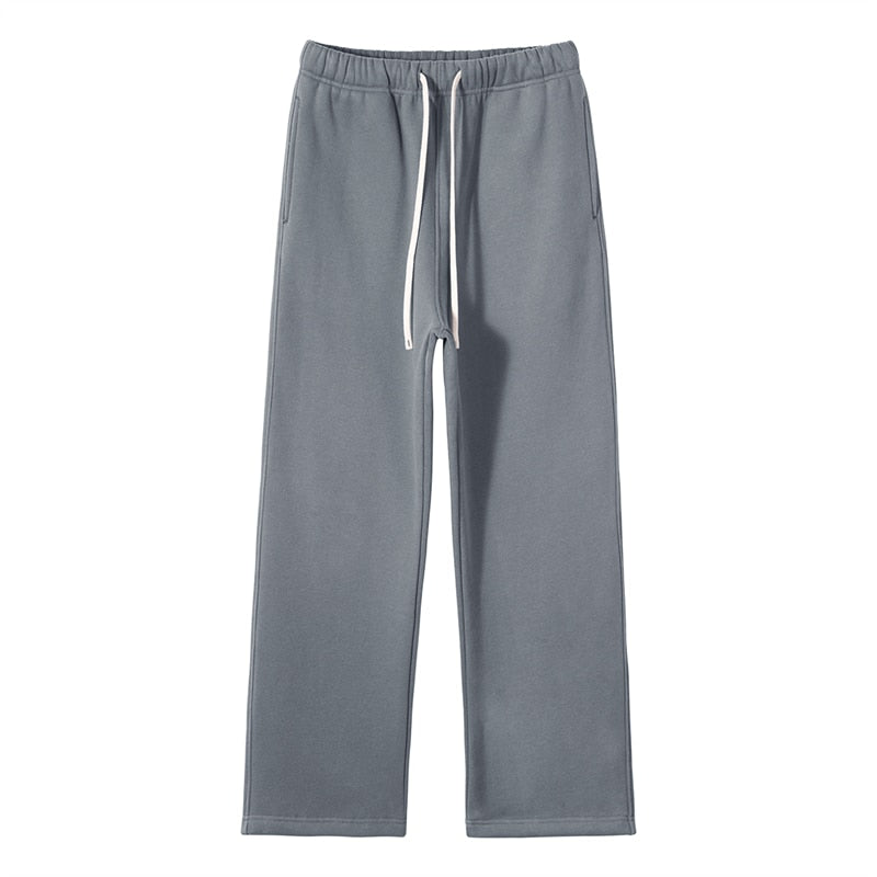 ZODF Fleece Loose Soft Comfortable Sport Solid Straight Sweatpant