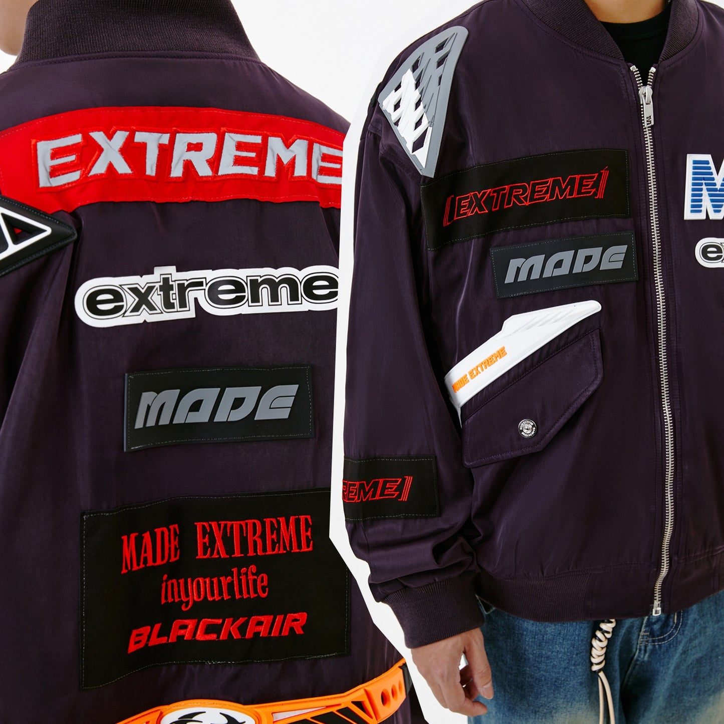 MADE EXTREME Patch Silhouette Biker Jacket