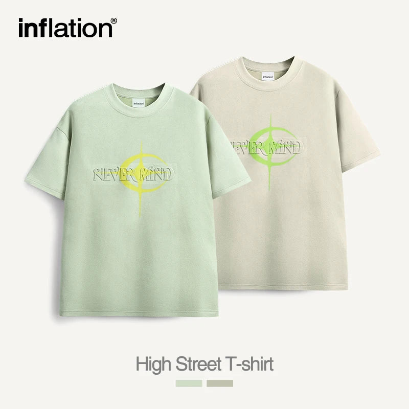 Suede Embossed Rubber Printing Oversized T-shirt