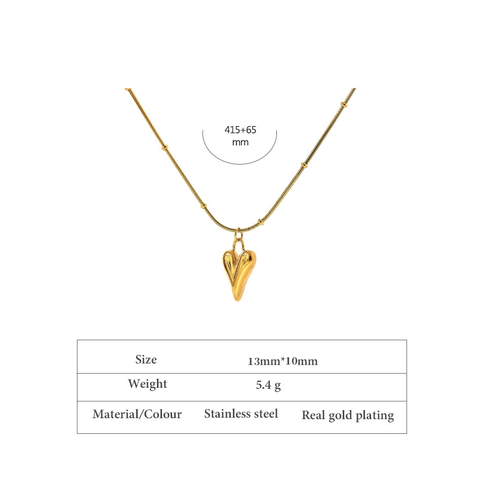 Temperament Heart Pendant Chain Necklace