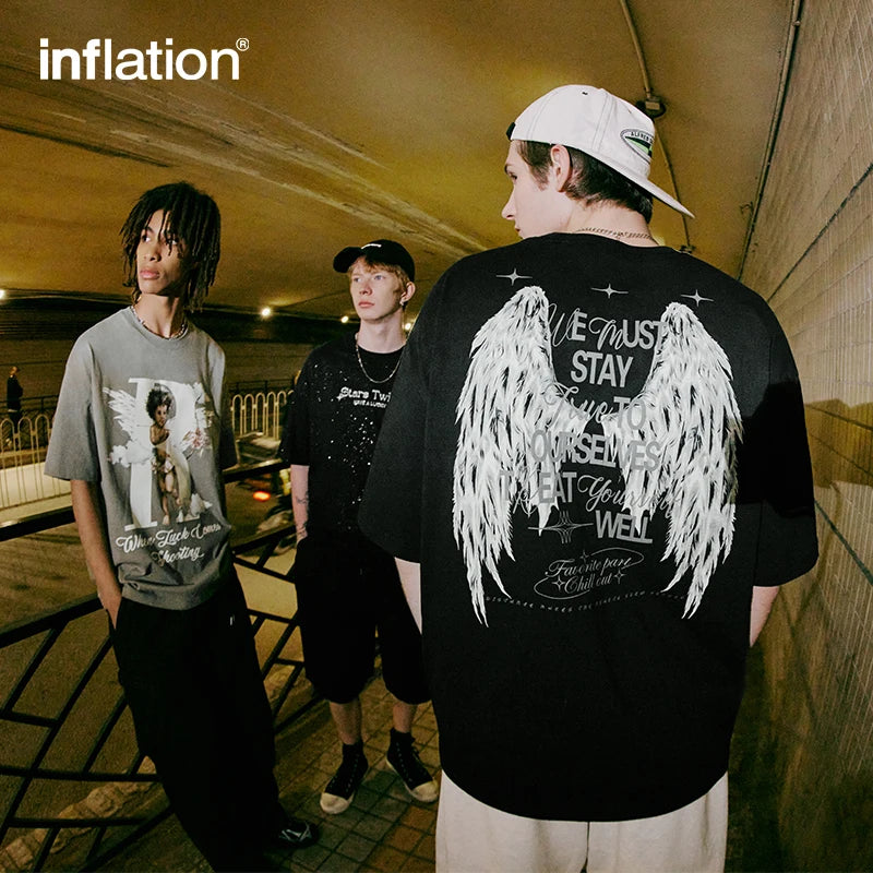 INFLATION Luminous Wing Graphic Oversized T-shirt