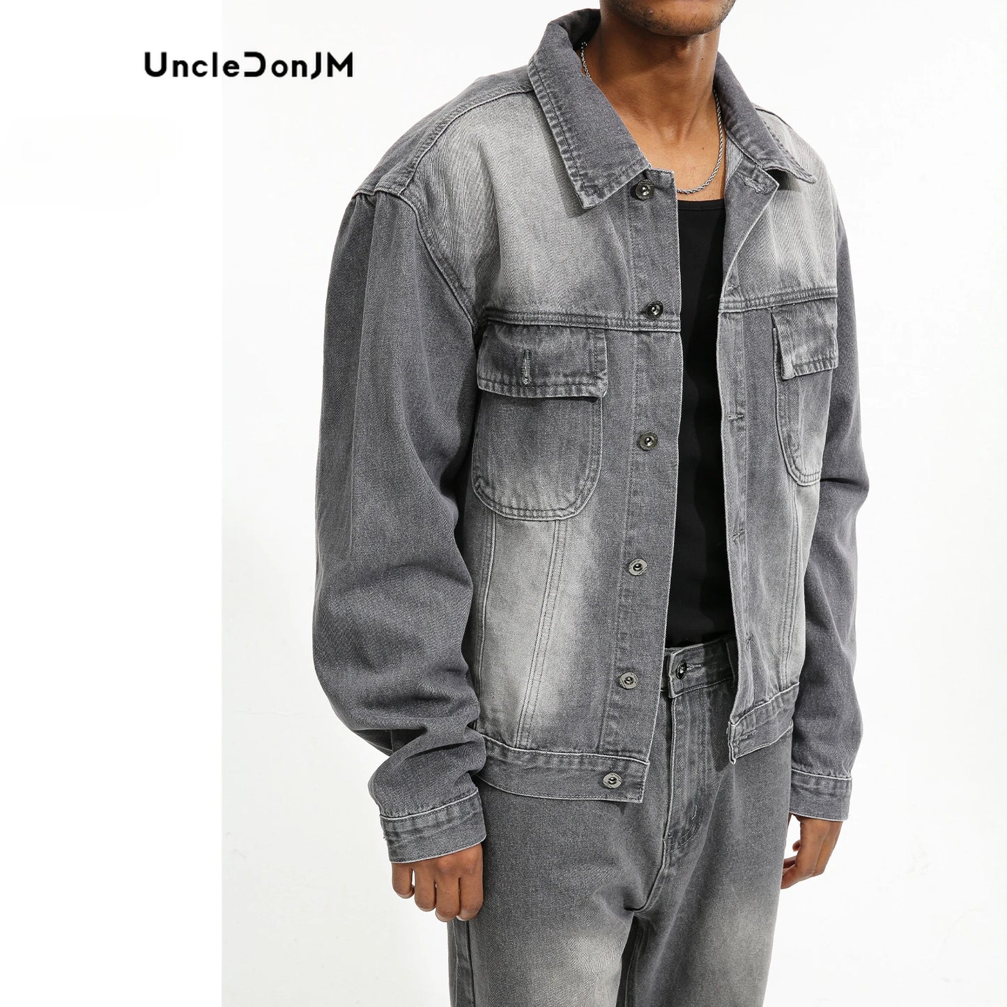 Casual Loose Bootcut Denim Jacket and Jeans Set