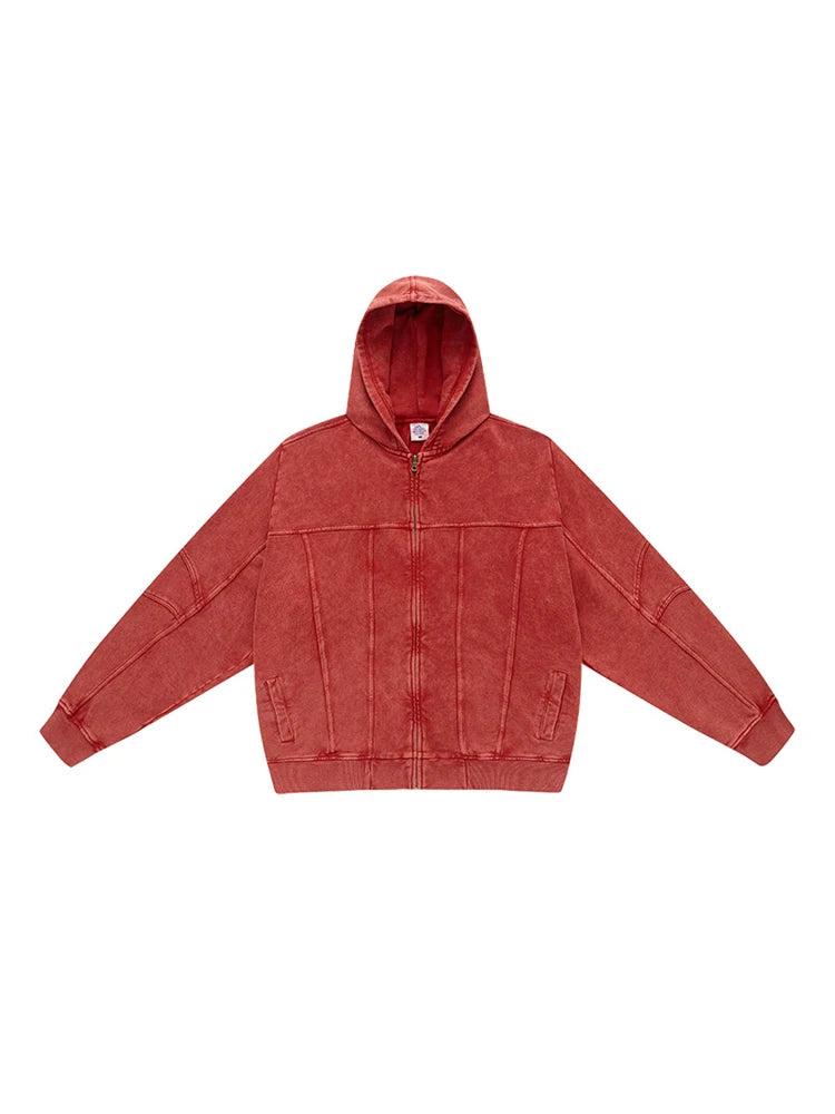 ZODF Heavy-weight Washed Zipper Hoodie