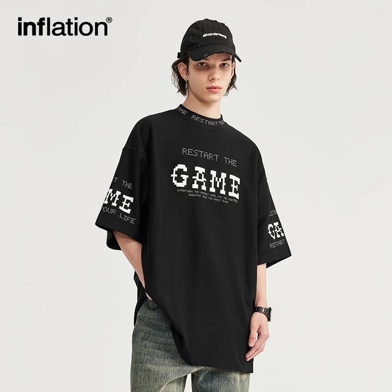 GAMER 01 Heavyweight Mock Neck Oversized Tee