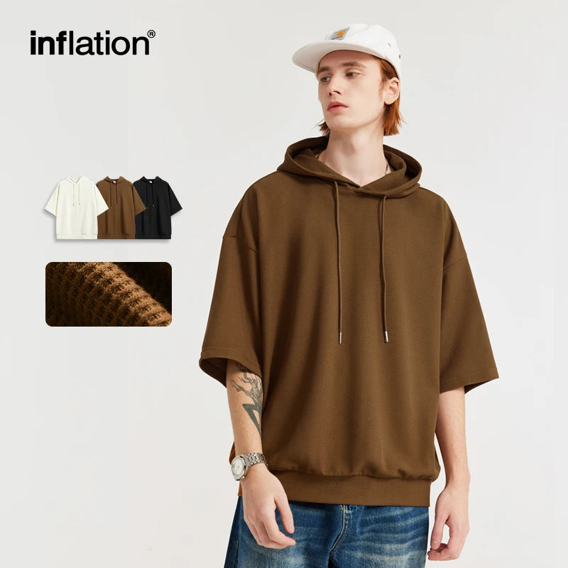 Soft Touch Waffle Hooded Oversized Tshirt