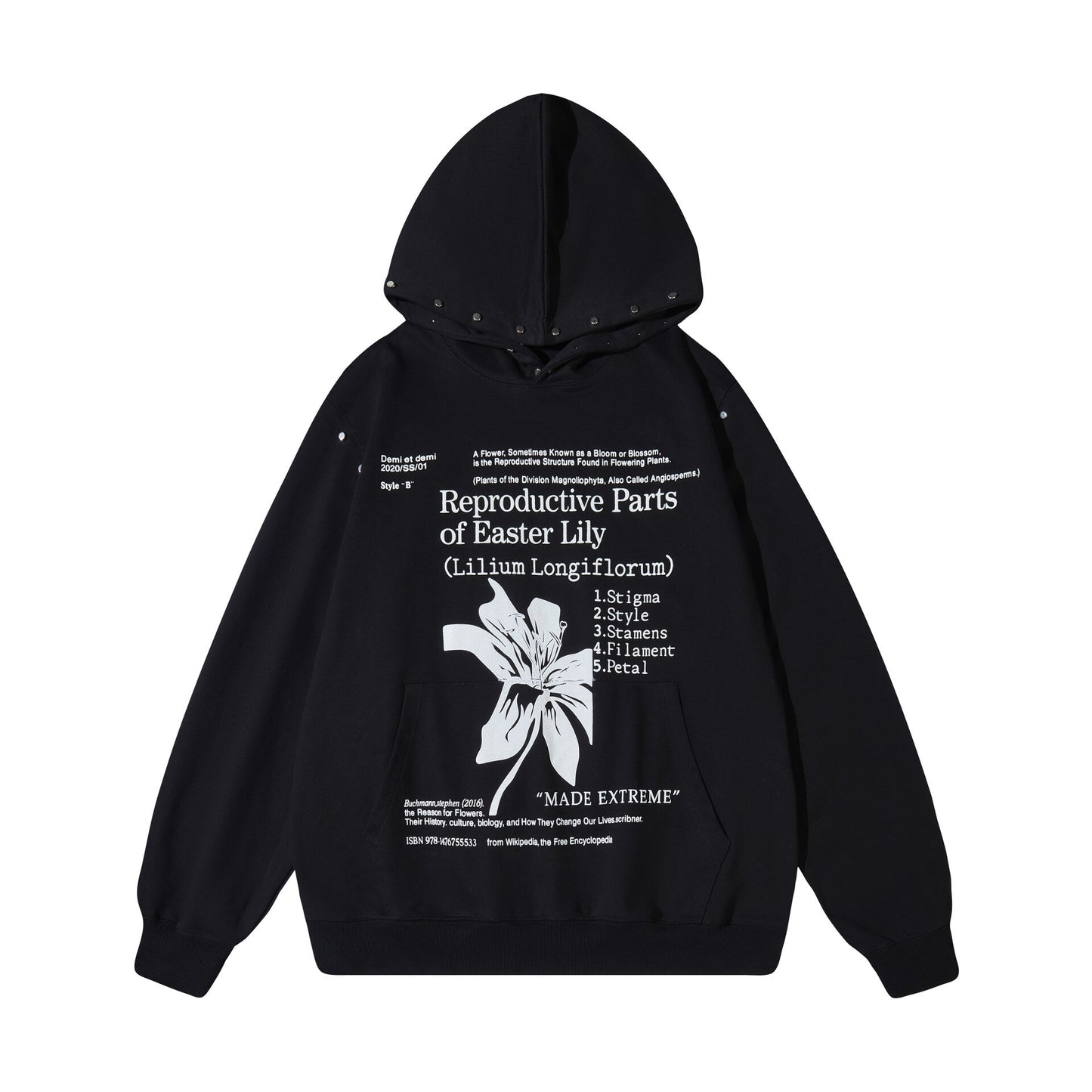 MADE EXTREME Letter Printed Loose Oversize Hoodie