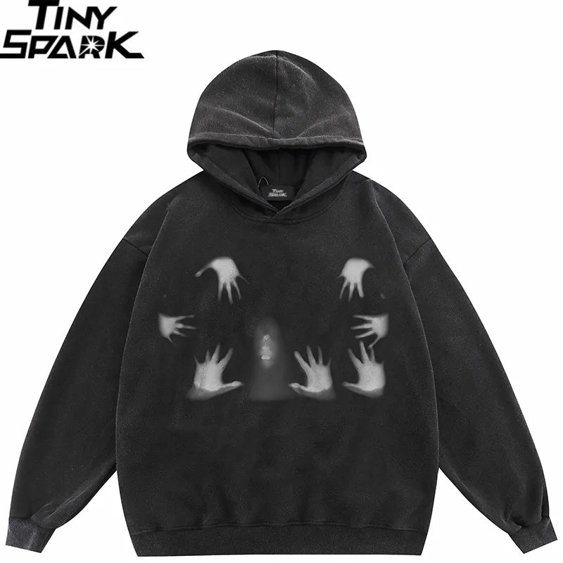 Freak Shadow Graphic Washed Oversize Hoodie