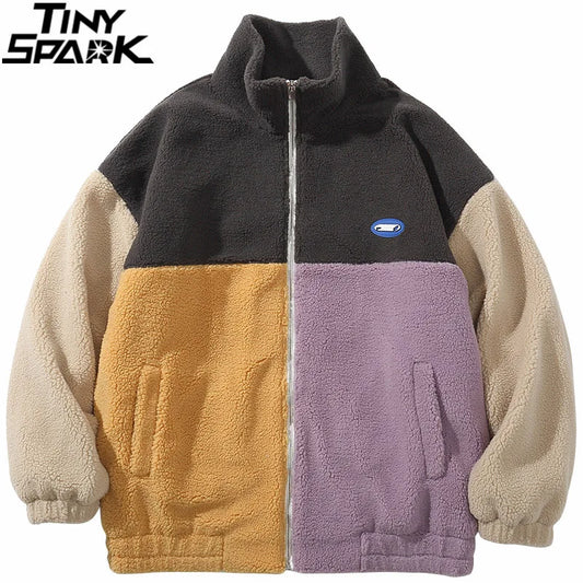 Color Block Patchwork Fleece Jacket