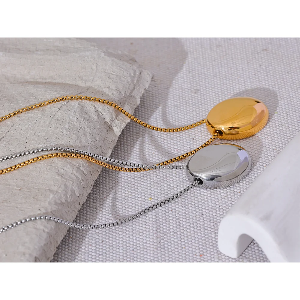 70cm Minimalist Long Unisex Oval Pendan Chain