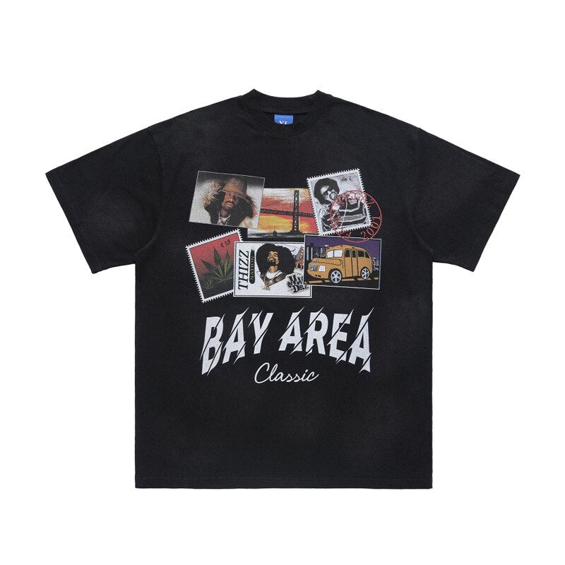 Bay Area Round Neck Loose Casual Oversize T-Shirt