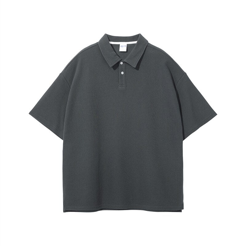 ZODF Turn Down Collar Waffle Polo T-Shirt