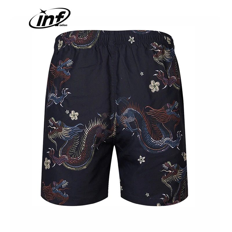 INFLATION Dragon Print Hawaiian Shorts