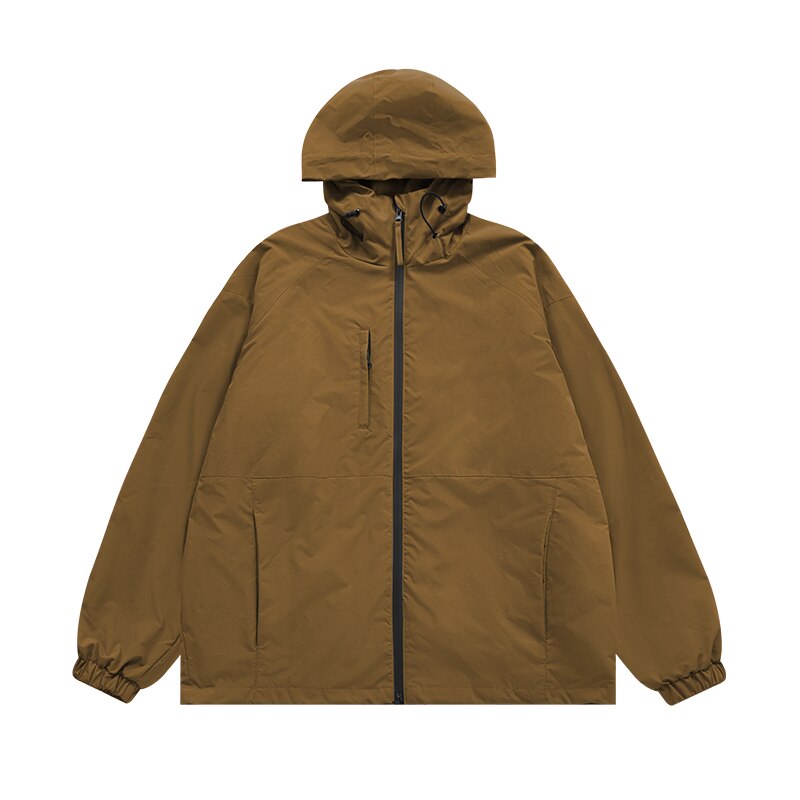 INFLATION High Collar Hooded Outdoor Zip Up Oversized Windproof Jacket