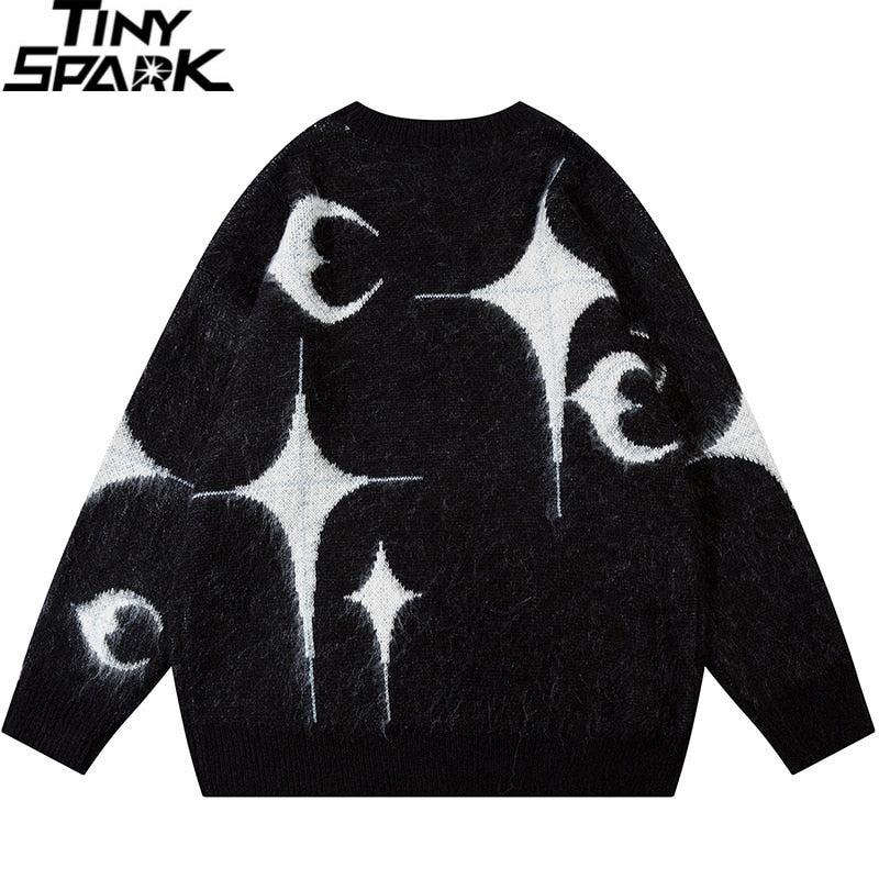 Star Moon Graphic Knitted Sweater