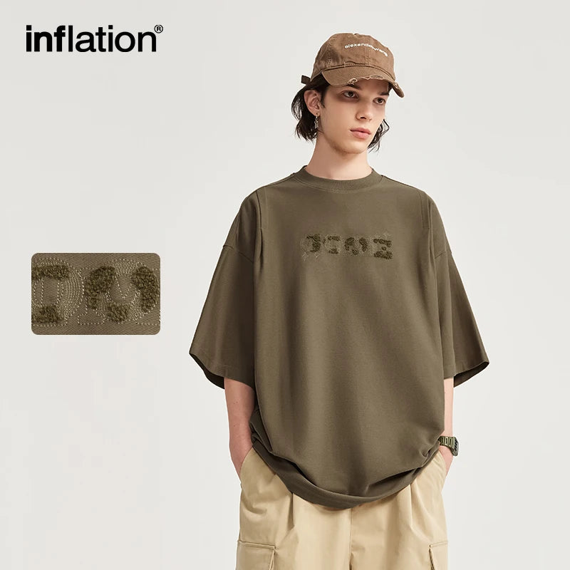 Heavyweight Embroidered Twill Fabric Oversized t-shirt