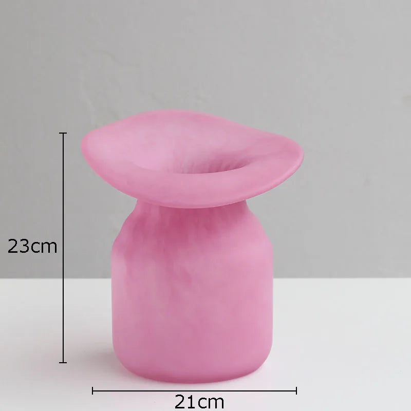 Matte Pink Glass Vase